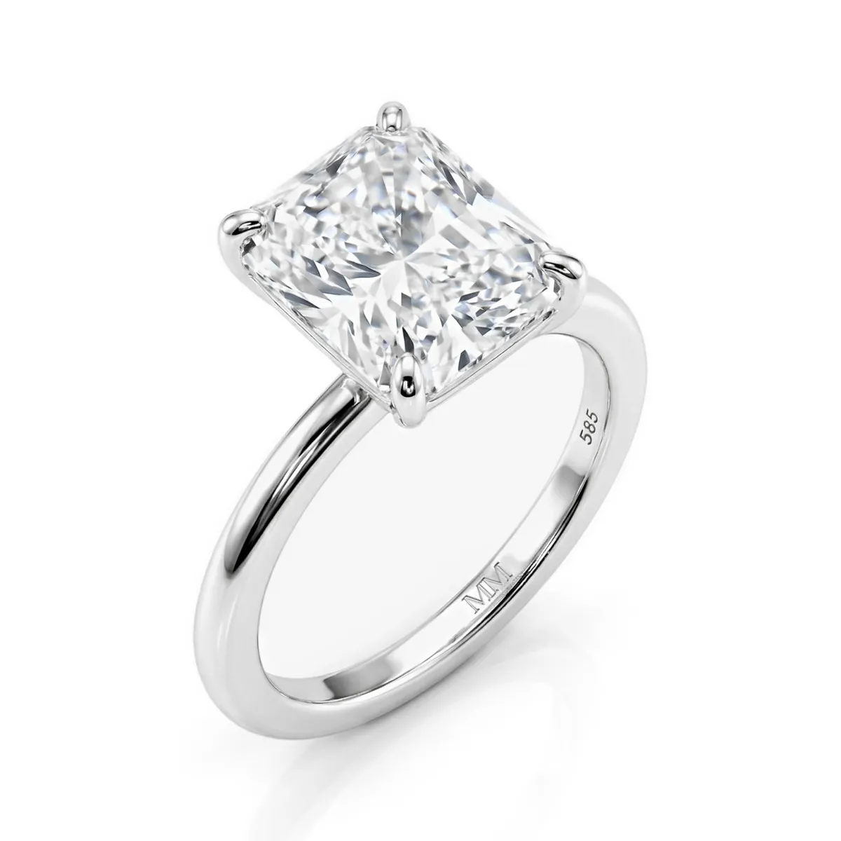Radiana - Radiant Cut Solitaire Moissanite Ring
