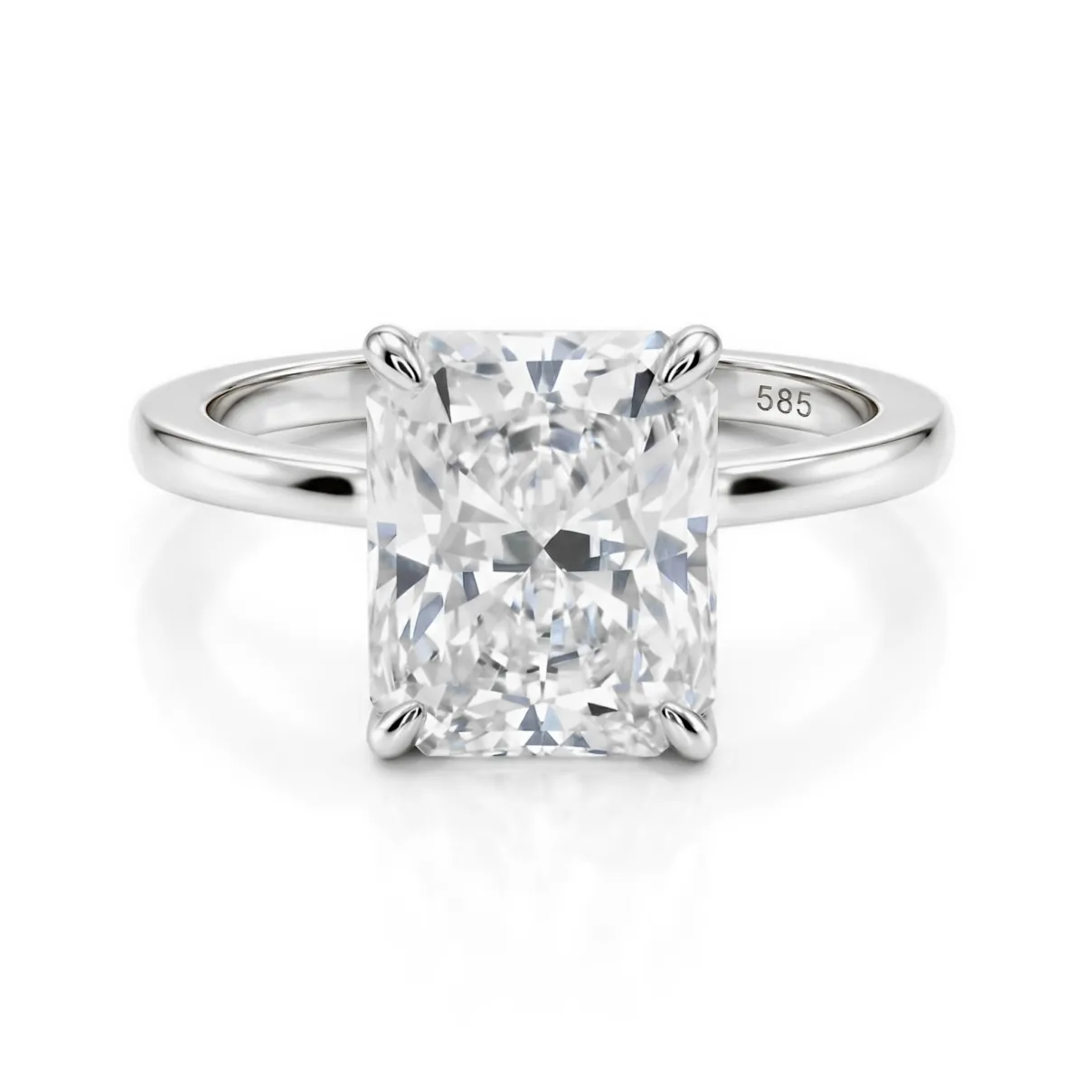 Radiana - Radiant Cut Solitaire Moissanite Ring