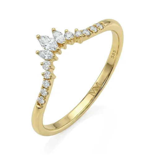 Serenella - Marquise and Round Moissanite Wedding Band