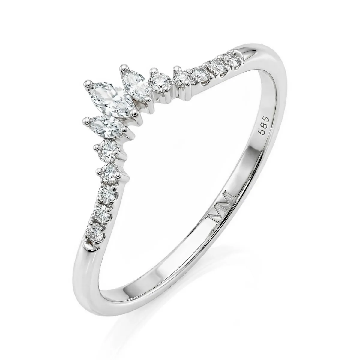 Serenella - Marquise and Round Moissanite Wedding Band