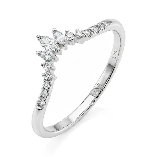 Serenella - Marquise and Round Moissanite Wedding Band