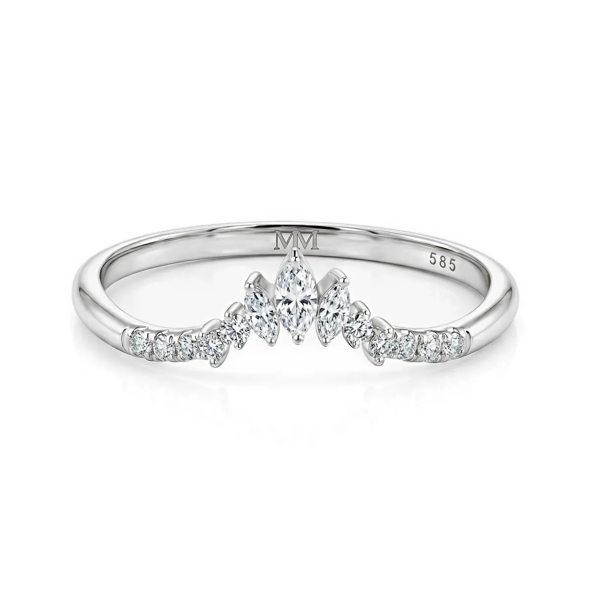 Serenella - Marquise and Round Moissanite Wedding Band