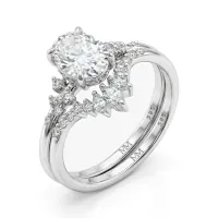 Ethereal Elegance Set - Ovaline & Serenella Moissanite Bridal Set With Marquise Accents