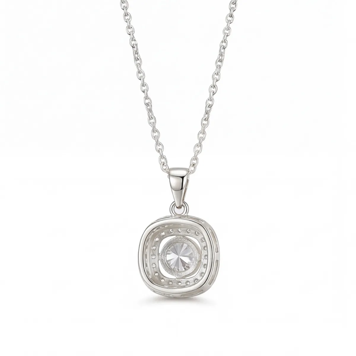 Vivara - Moissanite Pendant with Encrusted Halo