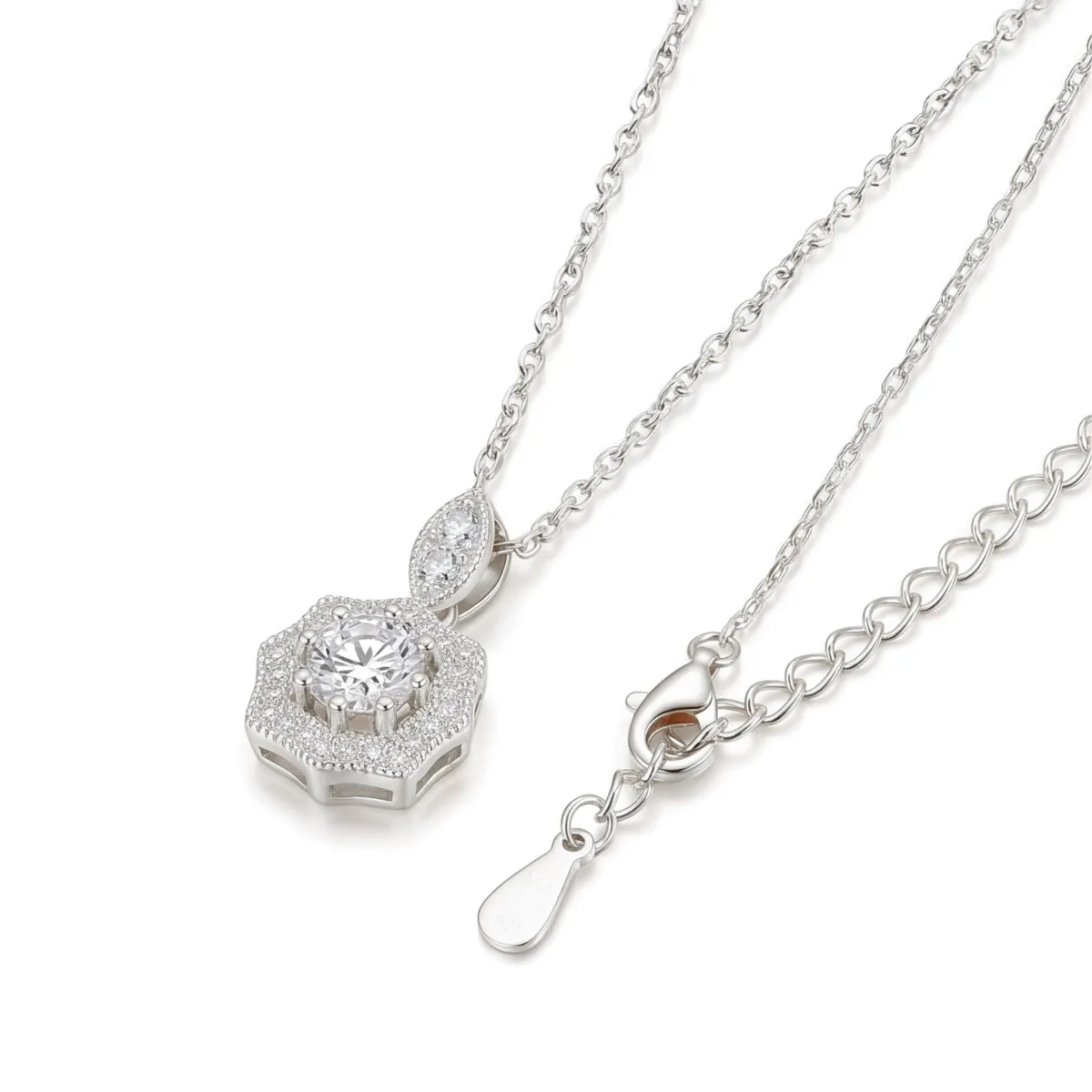 Octavia - Vintage Inspired Moissanite Pendant with Halo Embellishment