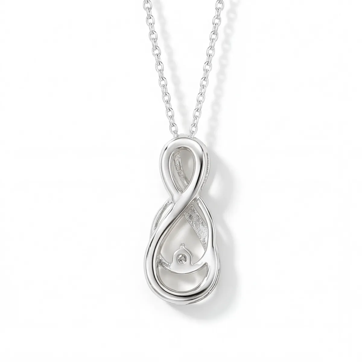 Infinity - Twisting Pavé Moissanite Pendant
