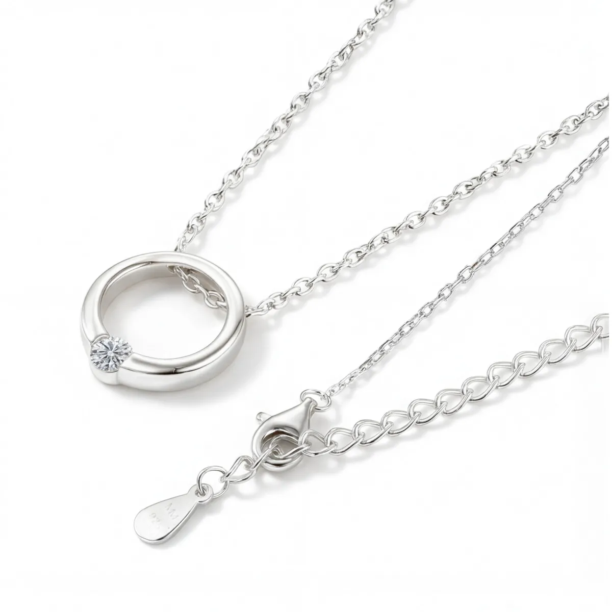 Luna - Contemporary Solitaire Moissanite Pendant