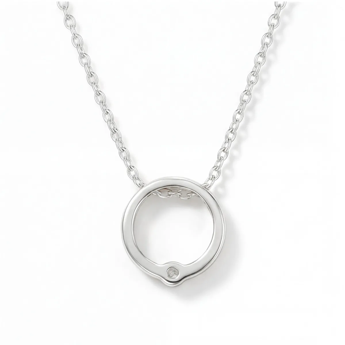 Luna - Contemporary Solitaire Moissanite Pendant