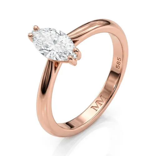 Liana - Marquise Solitaire Moissanite Ring