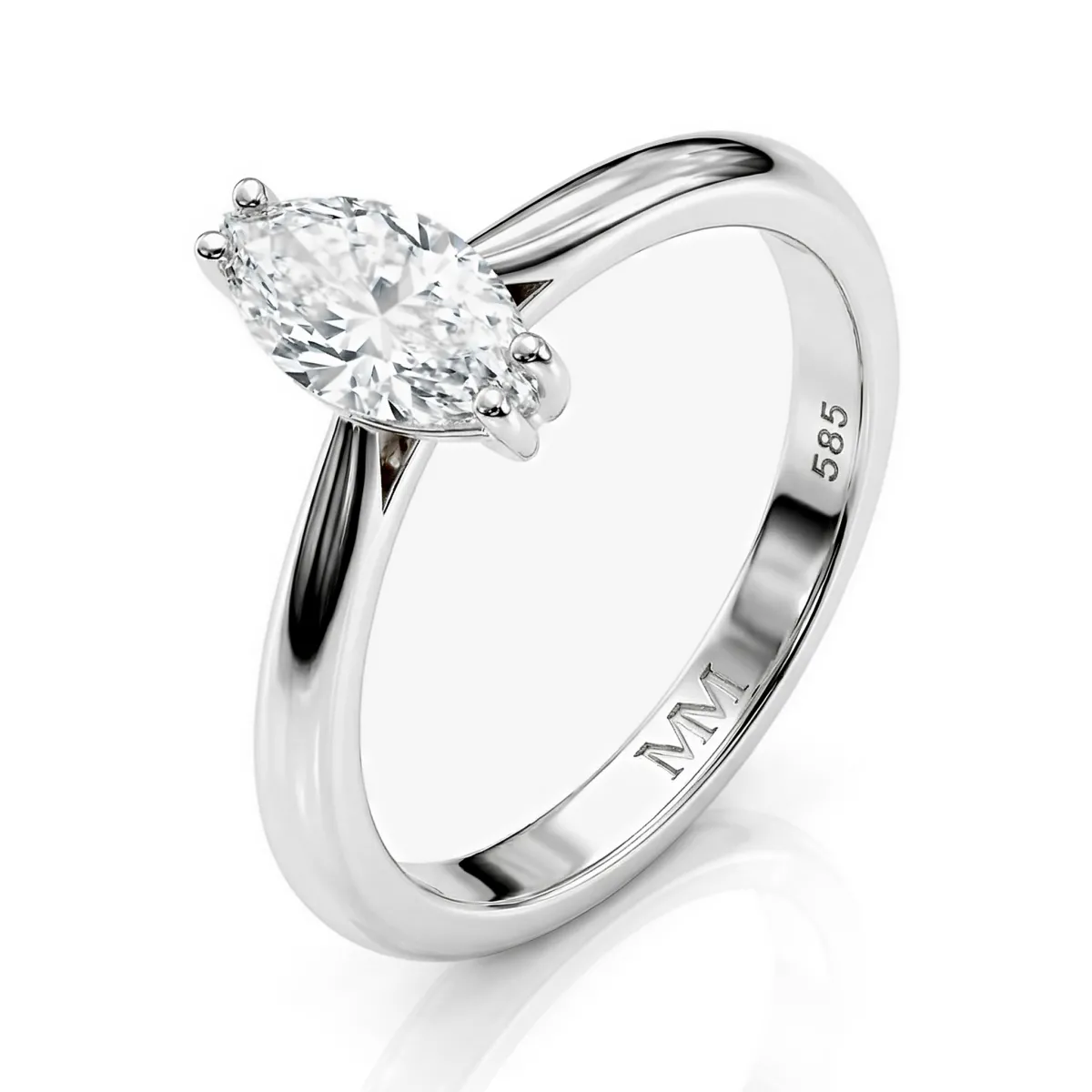 Liana - Marquise Solitaire Moissanite Ring