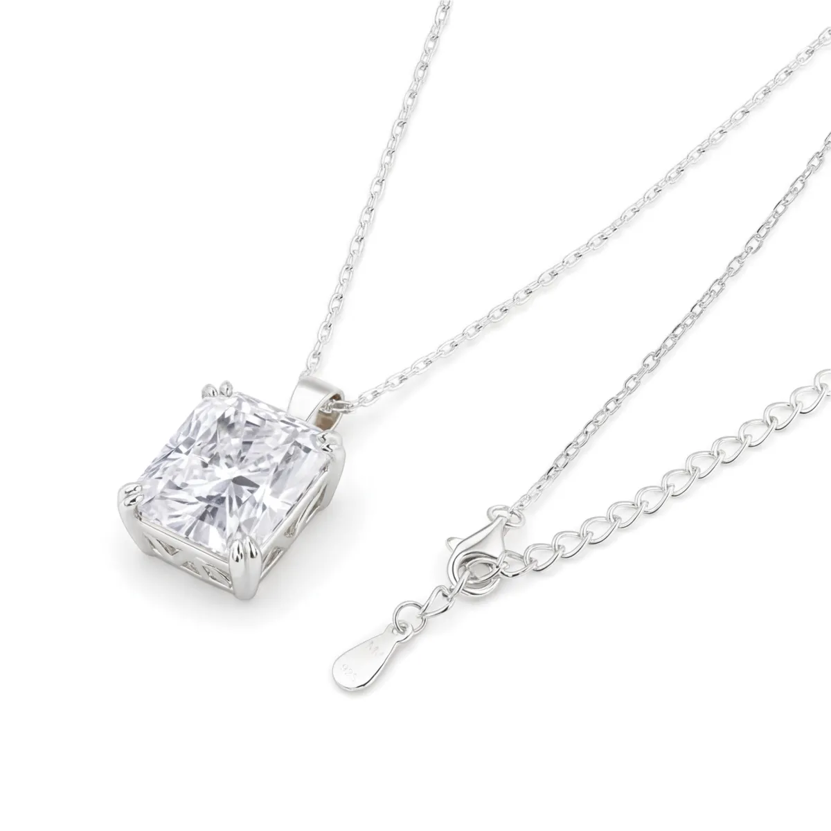 Quadra - Classic Radiant Cut Moissanite Solitaire Pendant