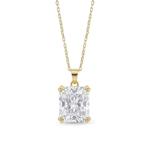 Quadra - Classic Radiant Cut Moissanite Solitaire Pendant
