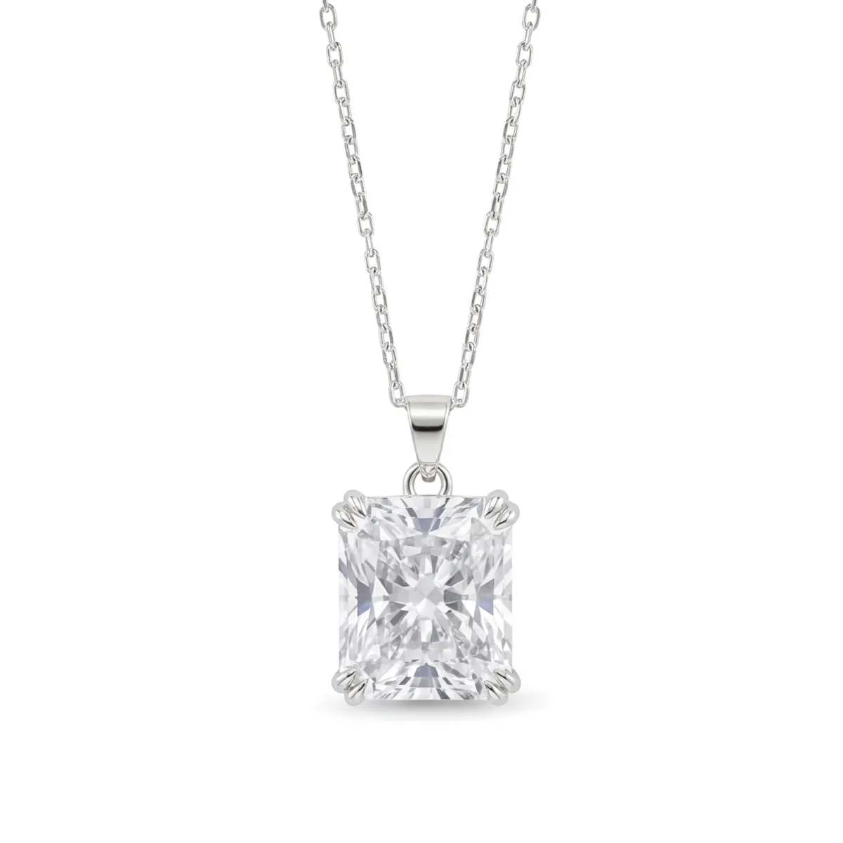 Quadra - Classic Radiant Cut Moissanite Solitaire Pendant