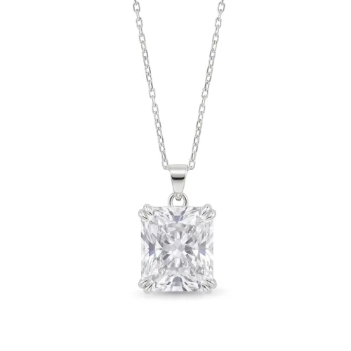 Quadra - Classic Radiant Cut Moissanite Solitaire Pendant