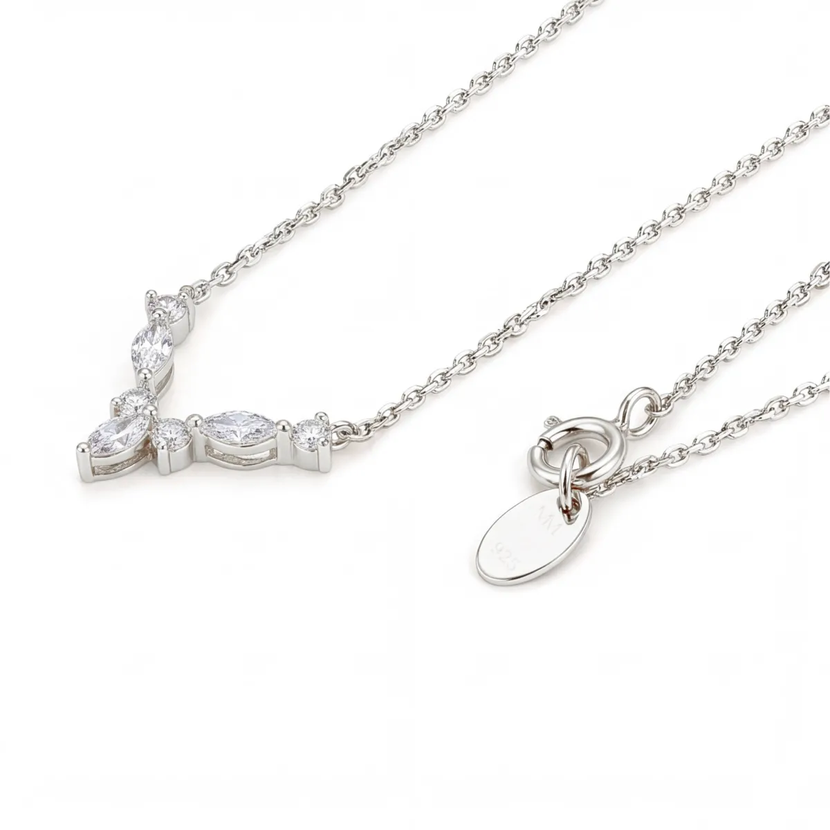 Adelina - Elegant Moissanite Necklace with Marquise Accents