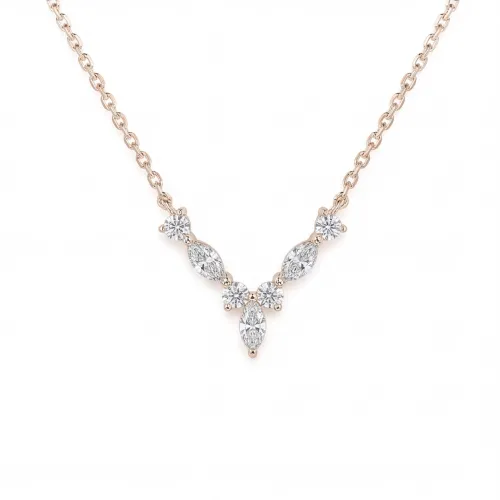 Adelina - Elegant Moissanite Necklace with Marquise Accents