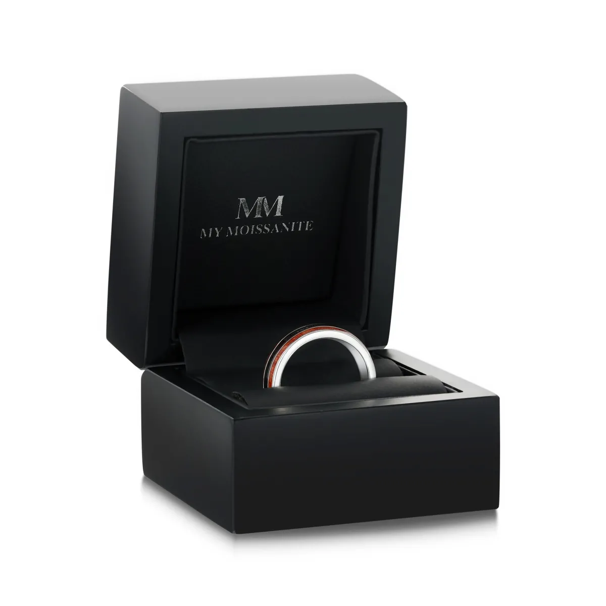 Vireo - Men's Tungsten Ring with Natural Wood Inlay