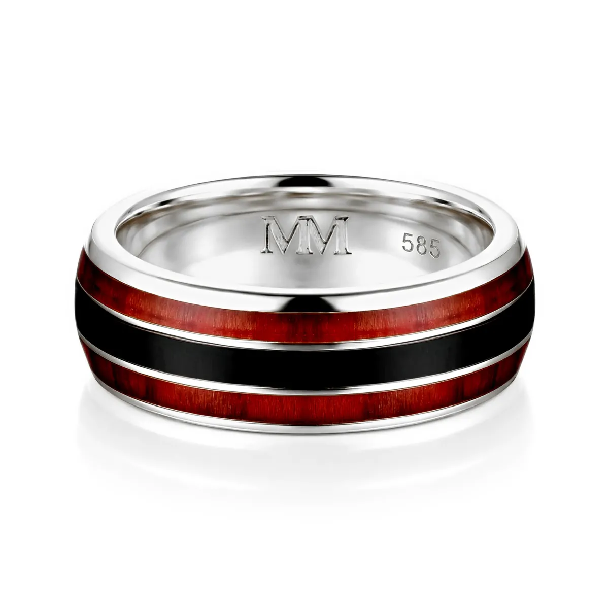Vireo - Men's Tungsten Ring with Natural Wood Inlay