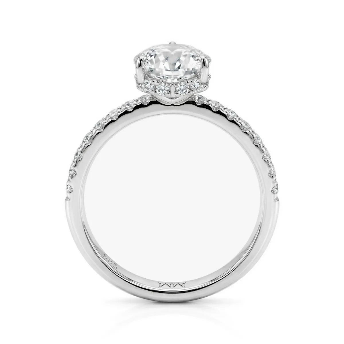 Amoretta - Heart Cut Moissanite Engagement Ring With Pavé Shoulders