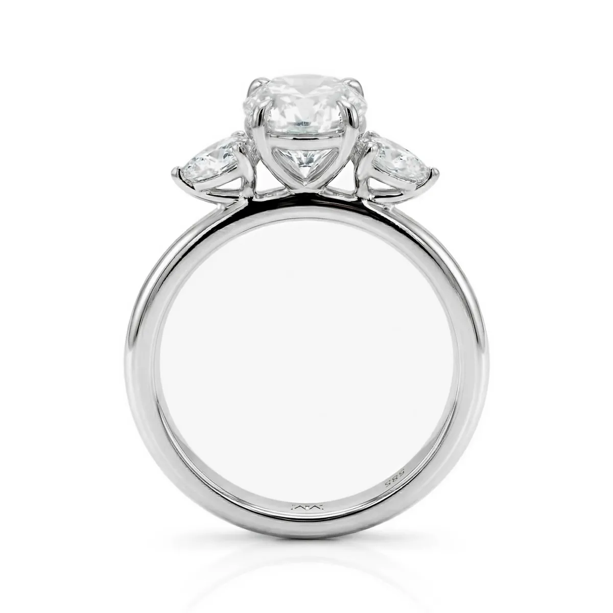 Vivienne - Oval Moissanite Trilogy Engagement Ring