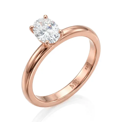 Ovalique - Classic Oval Solitaire Moissanite Engagement Ring