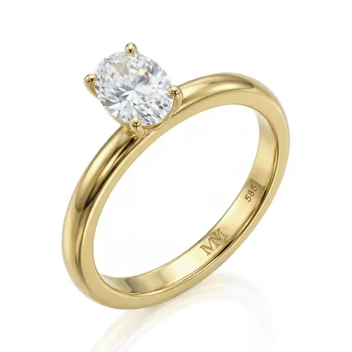 Ovalique - Classic Oval Solitaire Moissanite Engagement Ring