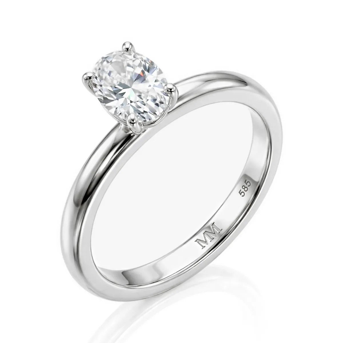 Ovalique - Classic Oval Solitaire Moissanite Engagement Ring