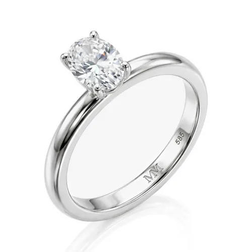Ovalique - Classic Oval Solitaire Moissanite Engagement Ring