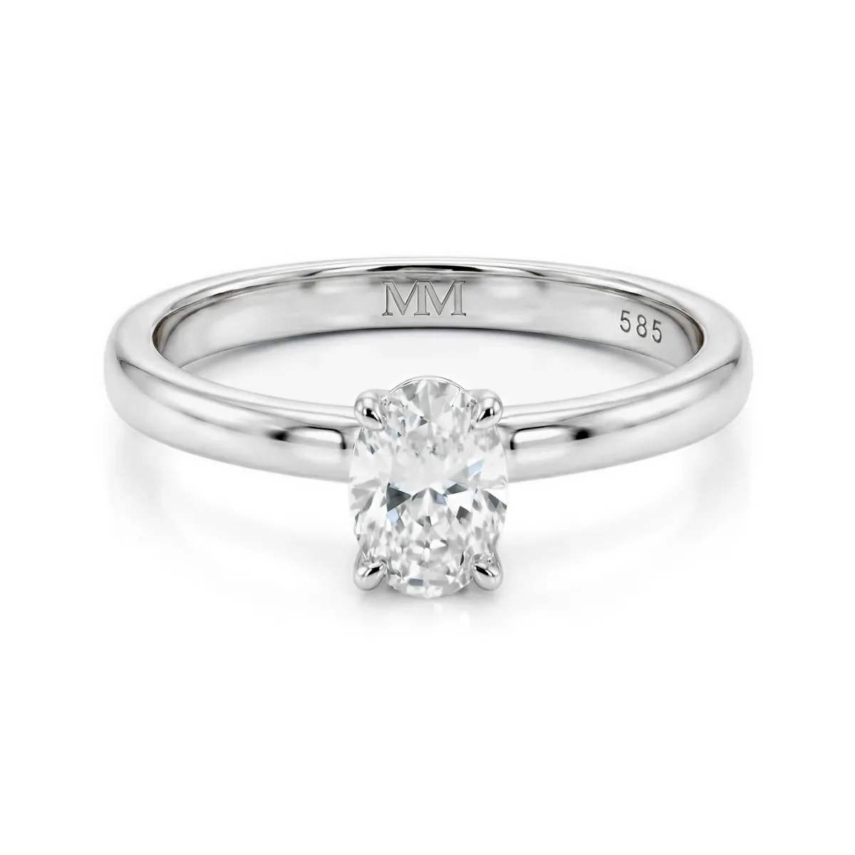 Ovalique - Classic Oval Solitaire Moissanite Engagement Ring