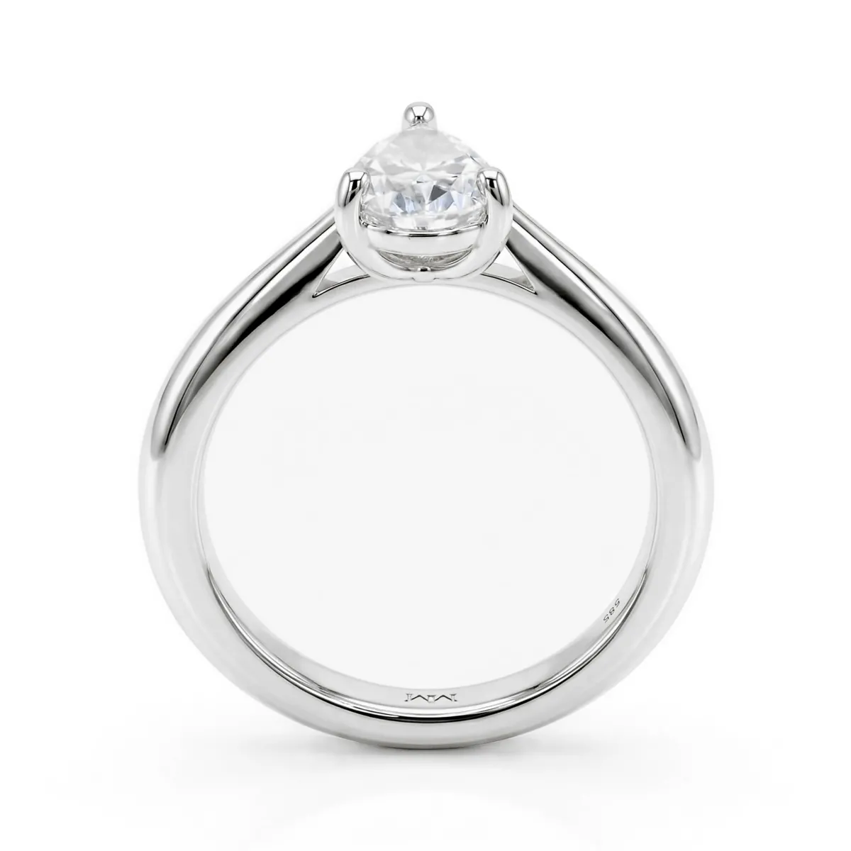 Larissa - Pear Solitaire Moissanite Ring