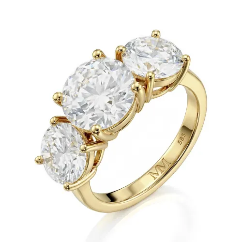 Triadique - Classic Three-Stone Moissanite Engagement Ring