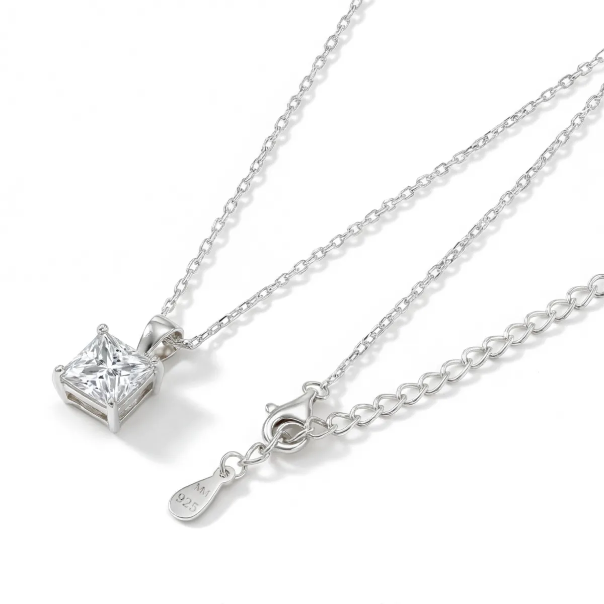 Regent - Princess Cut Moissanite Solitaire Pendant