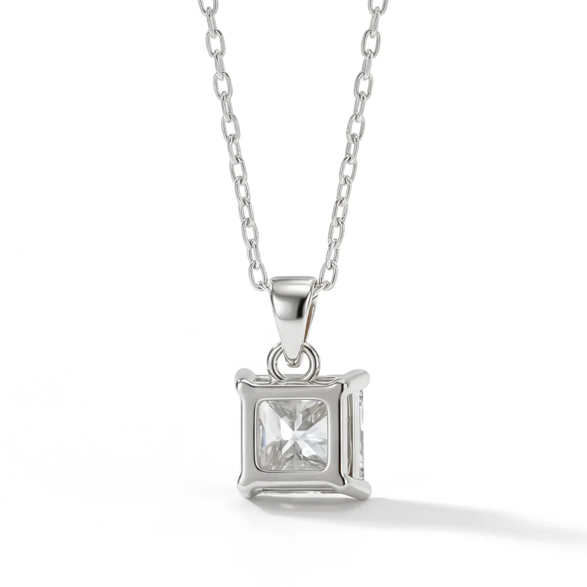Regent - Princess Cut Moissanite Solitaire Pendant