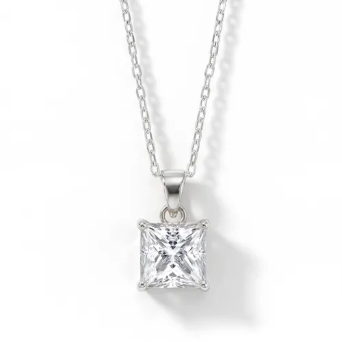 Regent - Princess Cut Moissanite Solitaire Pendant