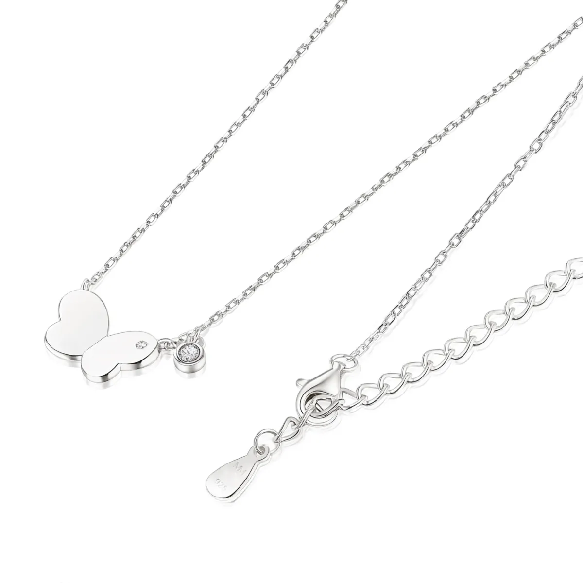 Papillia - Butterfly Charm Moissanite Accent Necklace