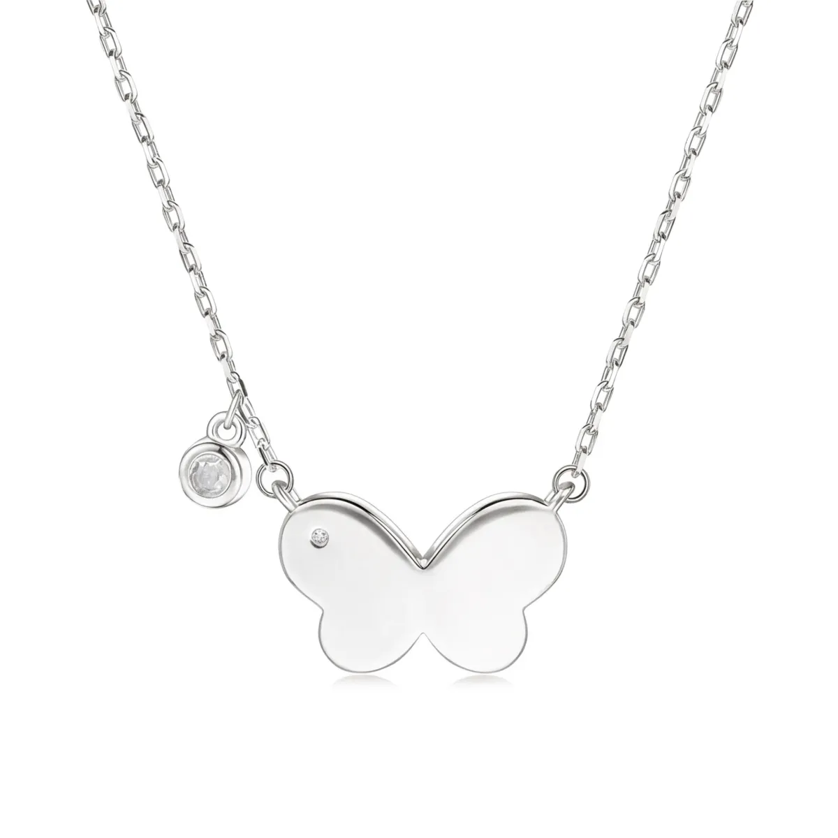 Papillia - Butterfly Charm Moissanite Accent Necklace