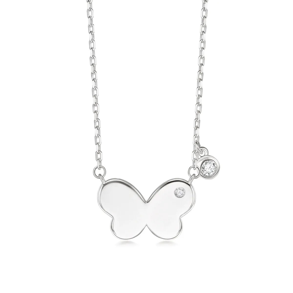 Papillia - Butterfly Charm Moissanite Accent Necklace
