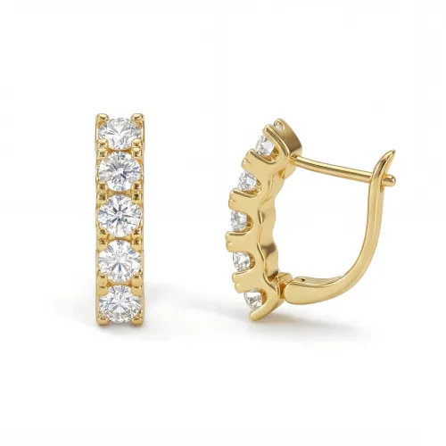 Cascade - Linear Moissanite Hoop Earrings