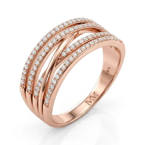 Estrella – Moissanite Cross-Over Line Ring