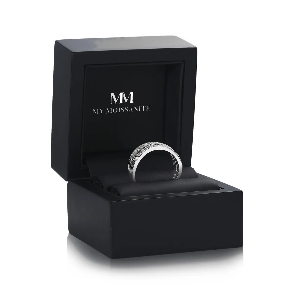 Estrella - Moissanite Cross-Over Line Ring