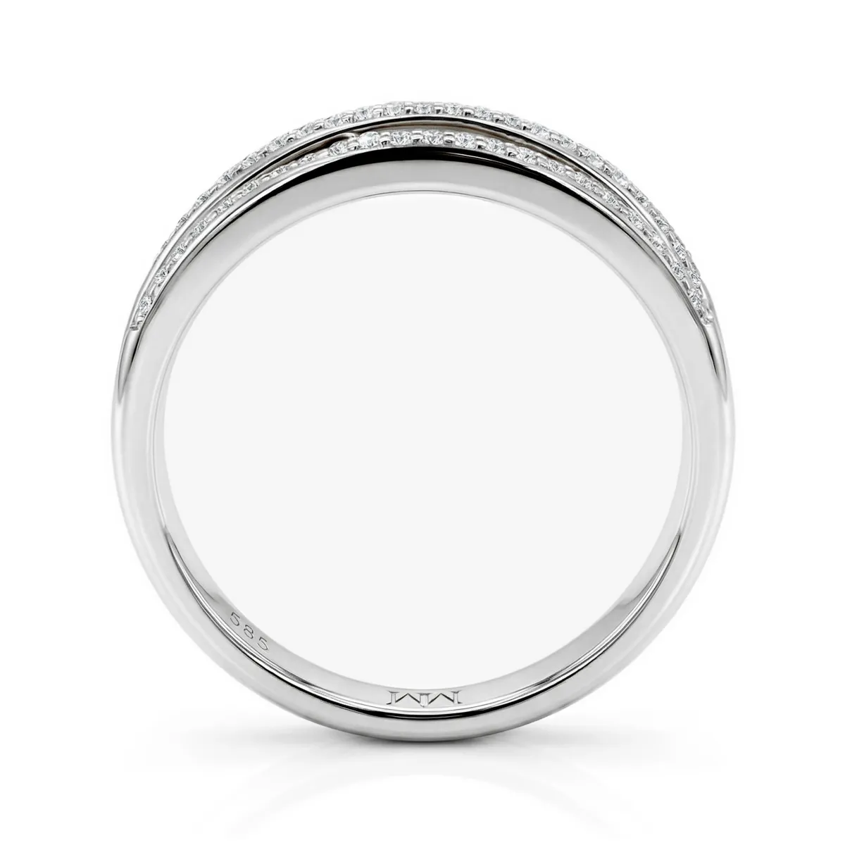 Estrella - Moissanite Cross-Over Line Ring