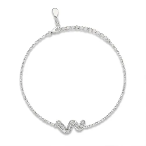 Serpentine - Moissanite Infinity Bracelet with Pave-Set Gemstones