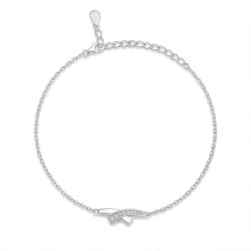 Halcyon - Moissanite Crescent Bracelet with Pavé Setting