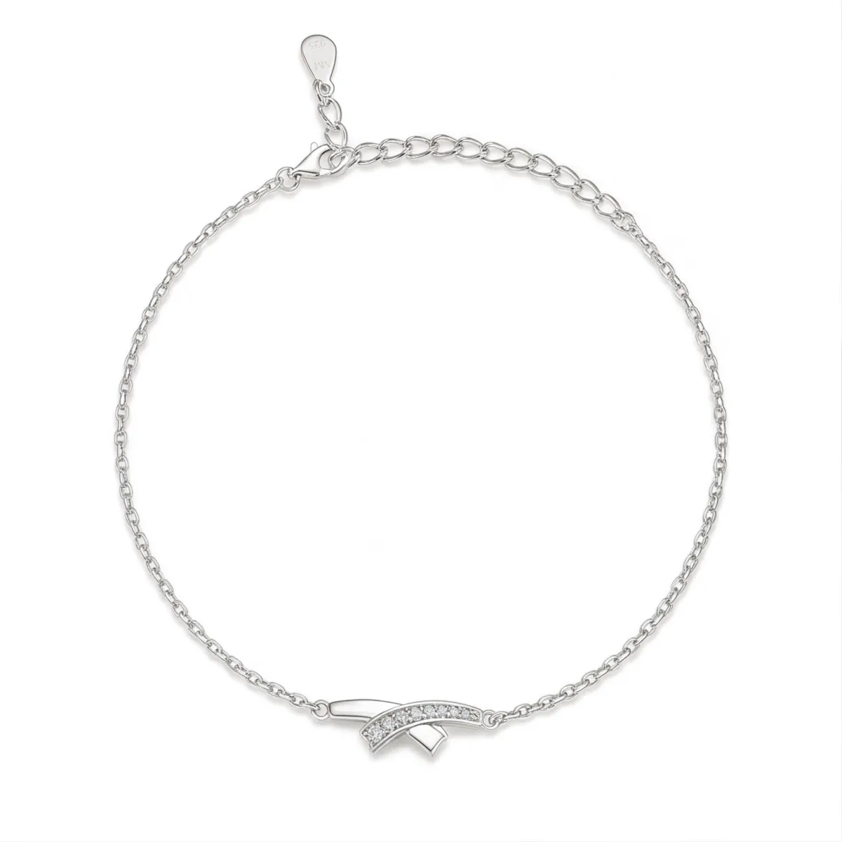 Halcyon - Moissanite Crescent Bracelet with Pavé Setting