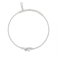 Halcyon - Moissanite Crescent Bracelet with Pavé Setting