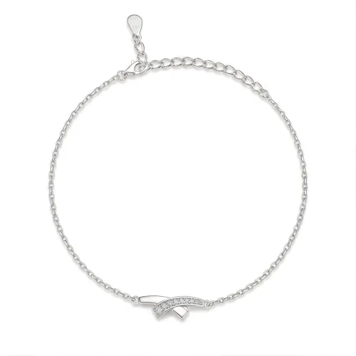 Halcyon - Moissanite Crescent Bracelet with Pavé Setting