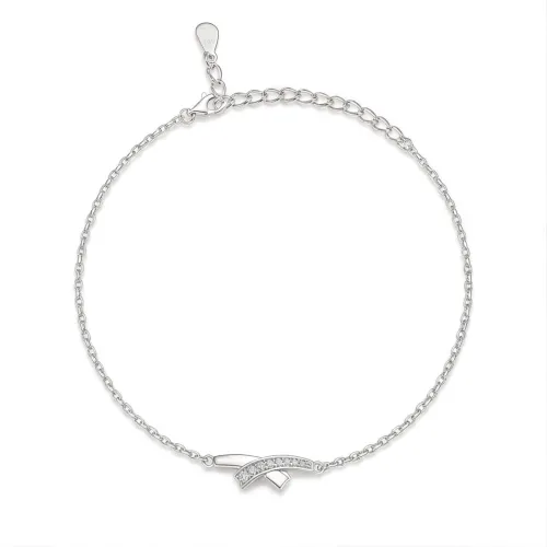 Halcyon - Moissanite Crescent Bracelet with Pavé Setting