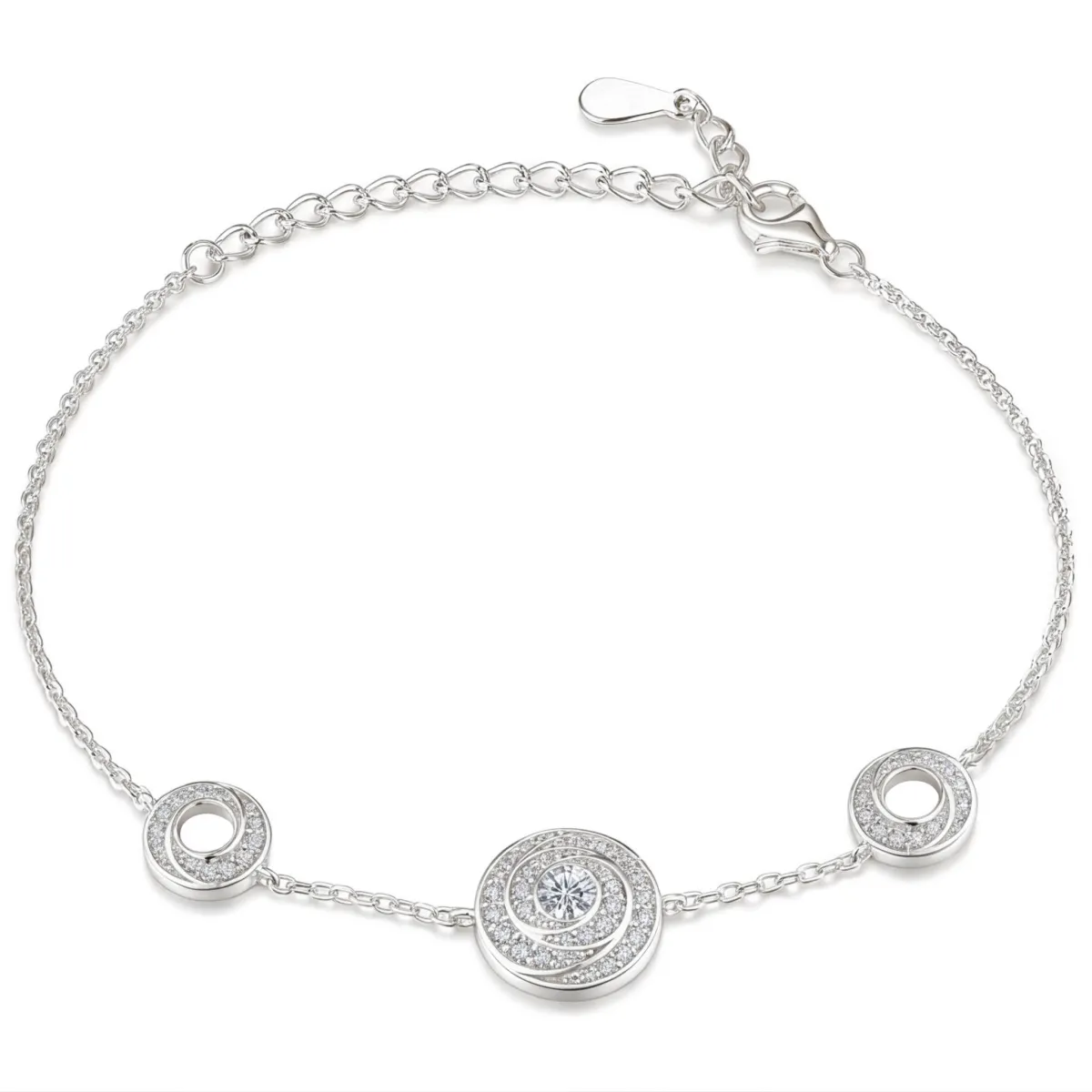 Cirquel - Moissanite Bracelet with Double Halo Linked Stations