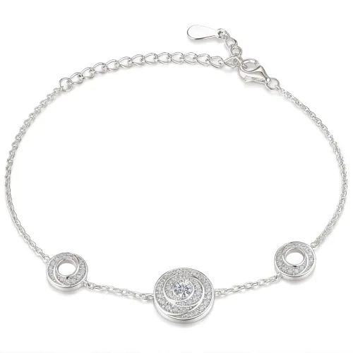 Cirquel - Moissanite Bracelet with Double Halo Linked Stations