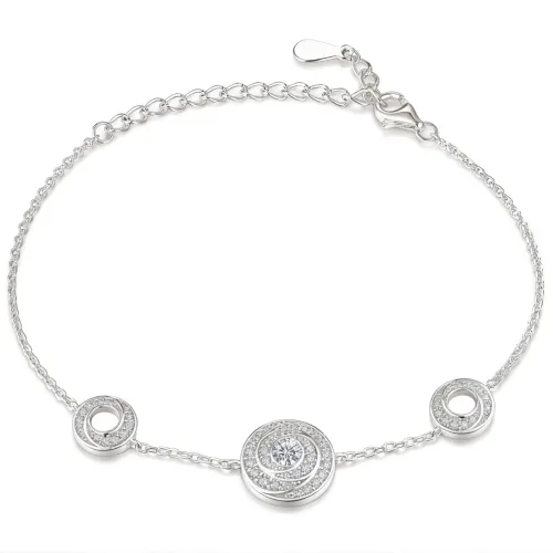 Cirquel - Moissanite Bracelet with Double Halo Linked Stations